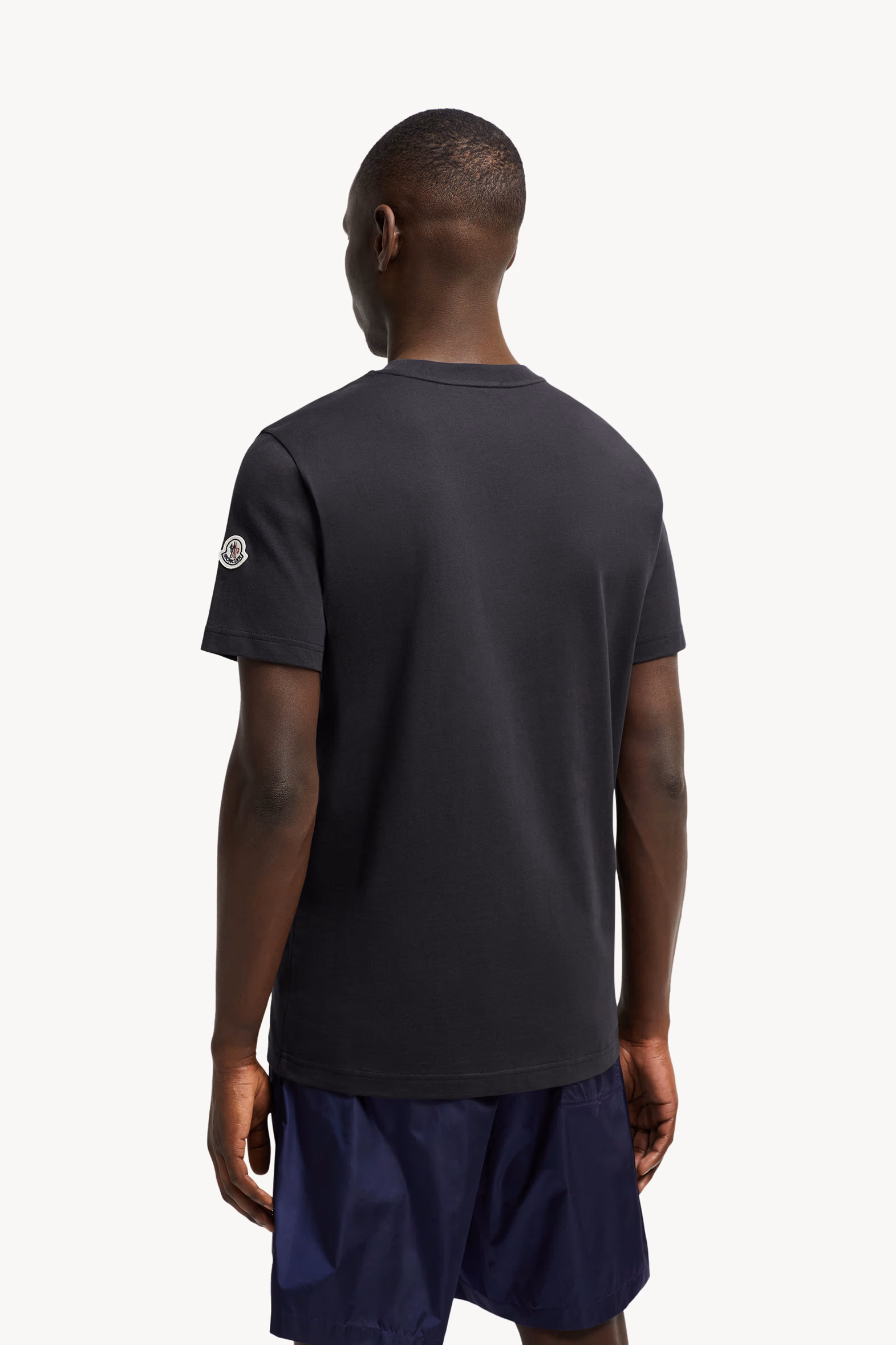 T-shirt en coton et denim avec poche Hommes Bleu marine Moncler 5